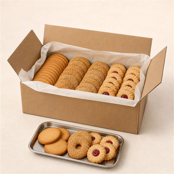 Biscuits assortis conditionnés en carton professionnel