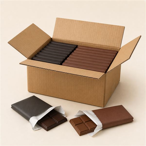 Tablettes de chocolat conditionnées en carton professionnel