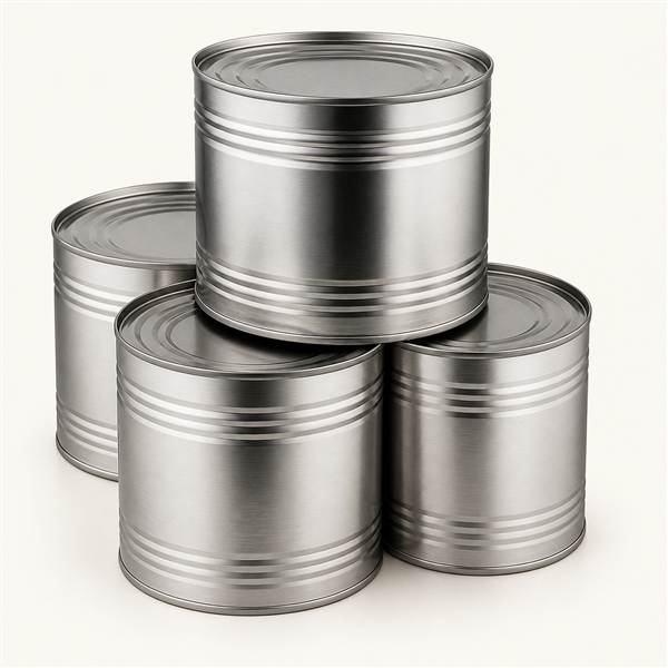 Grandes boîtes de conserve format 5/1 empilées